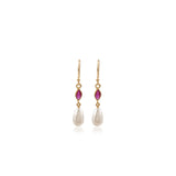 Bridgerton Drop in Gold with Pink Zirconia