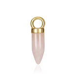 small rose quartz icicle gold charm from memara