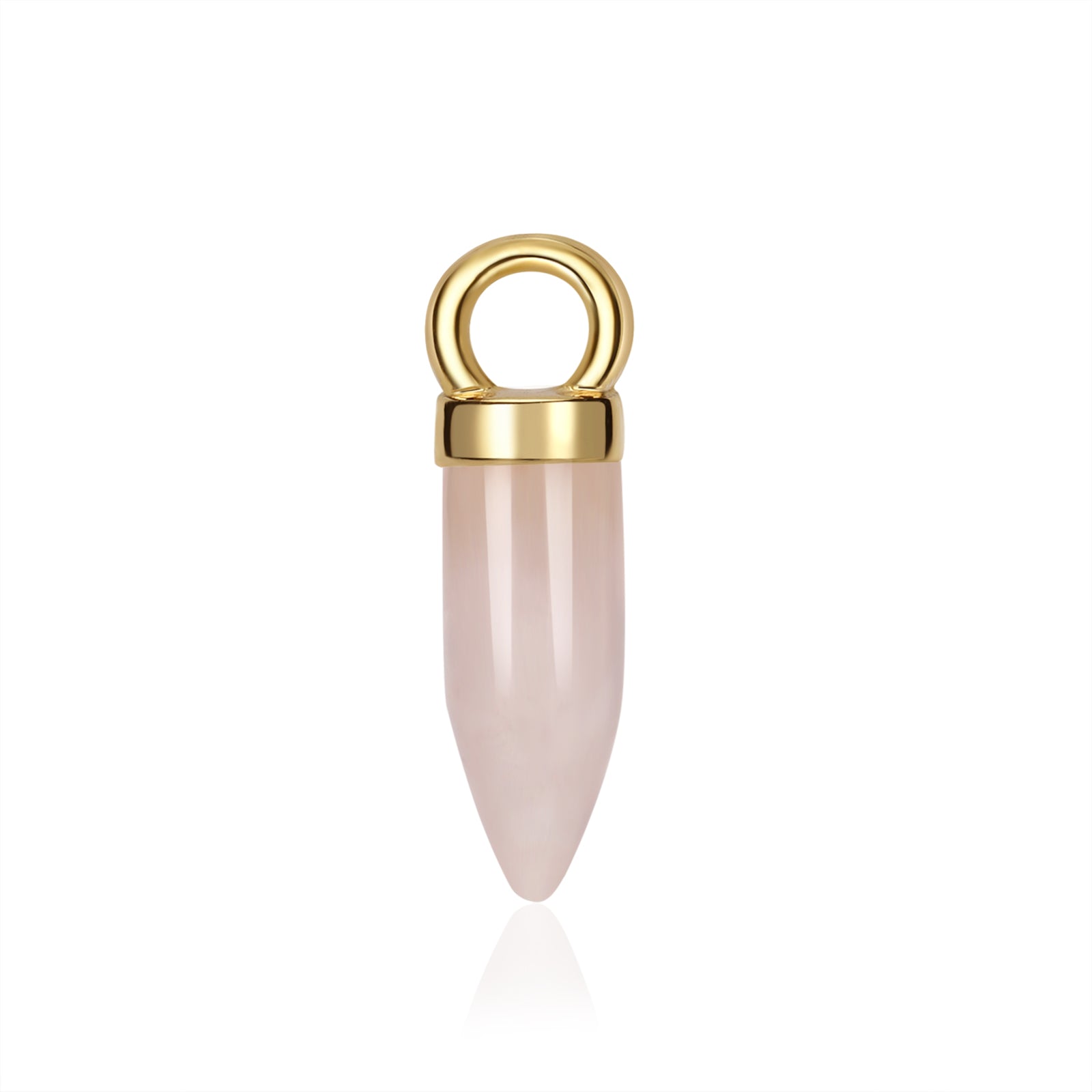 small rose quartz icicle gold charm from memara