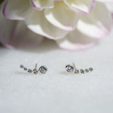 zirconia bubble silver climber earrings from memara