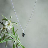 Double Diamond Necklace in Silver