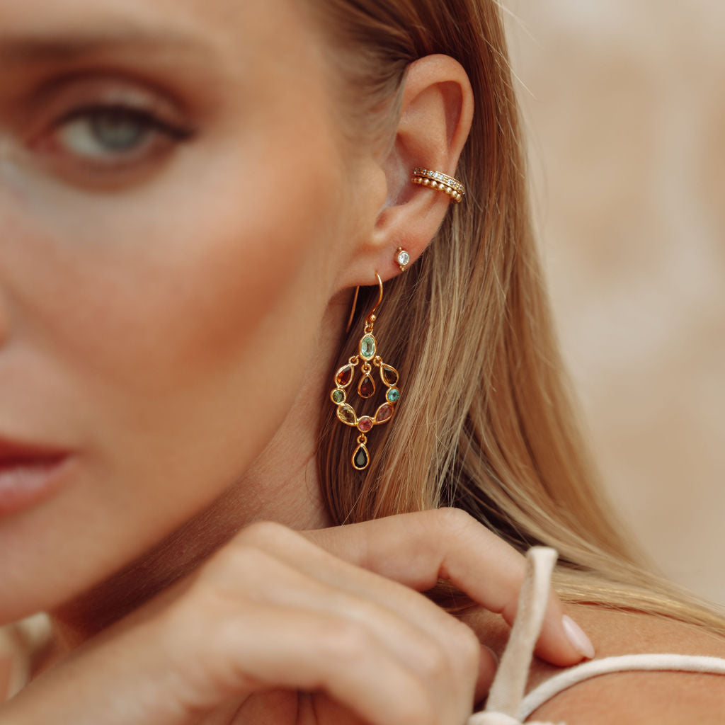 Dream Catcher Earrings in Tourmaline from Memara