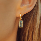 Aquamarine Drop Charm (without Hoops)