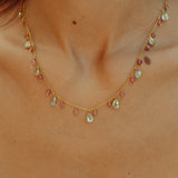 Kiki Necklace in Blue Topaz and Pink Tourmaline