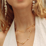 Double Marilyn Necklace in Gold with crystal