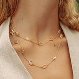 Double Marilyn Necklace in Gold with crystal