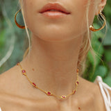 Marilyn Necklace in Gold with Ruby Quartz