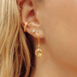 Citrine drop earring set in gold vermeil