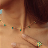 Tiggy Necklace and Duals in Gold and Green Onyx