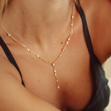 The Y Drop Necklace in Zirconia