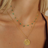 Zaza Necklace in Gold with Green Onyx