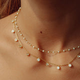 Gold fresh water pearl necklace