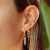 17mm Twirl Charm Hoops in Gold