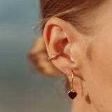 Heart shaped Garnet Drop Earrings