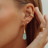 Oasis Drop Earrings in Gold and Aqua Chalcedony