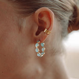 The Anna Hoops in Aqua Chalcedony