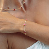 Marilyn Necklace & Bracelet in Gold with Ruby Quartz – Jewellery Set