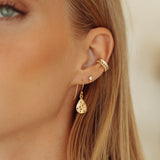 Mirage Drop Earrings in Gold and White Zirconia