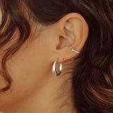 Moon Hoop Earrings in Silver from Memara