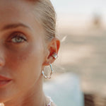 wave silver hoop earrings from memara