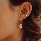 Double Diamond Earrings in Silver