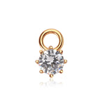 white zirconia dazzle droplet gold charm from memara