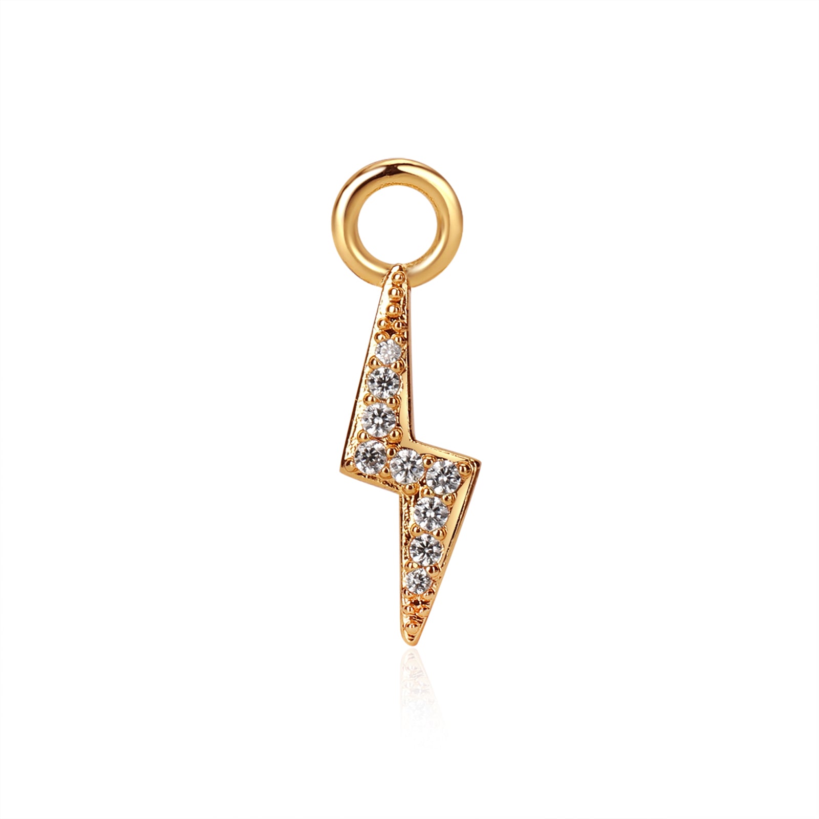 lightening bolt zirconia gold charm from memara