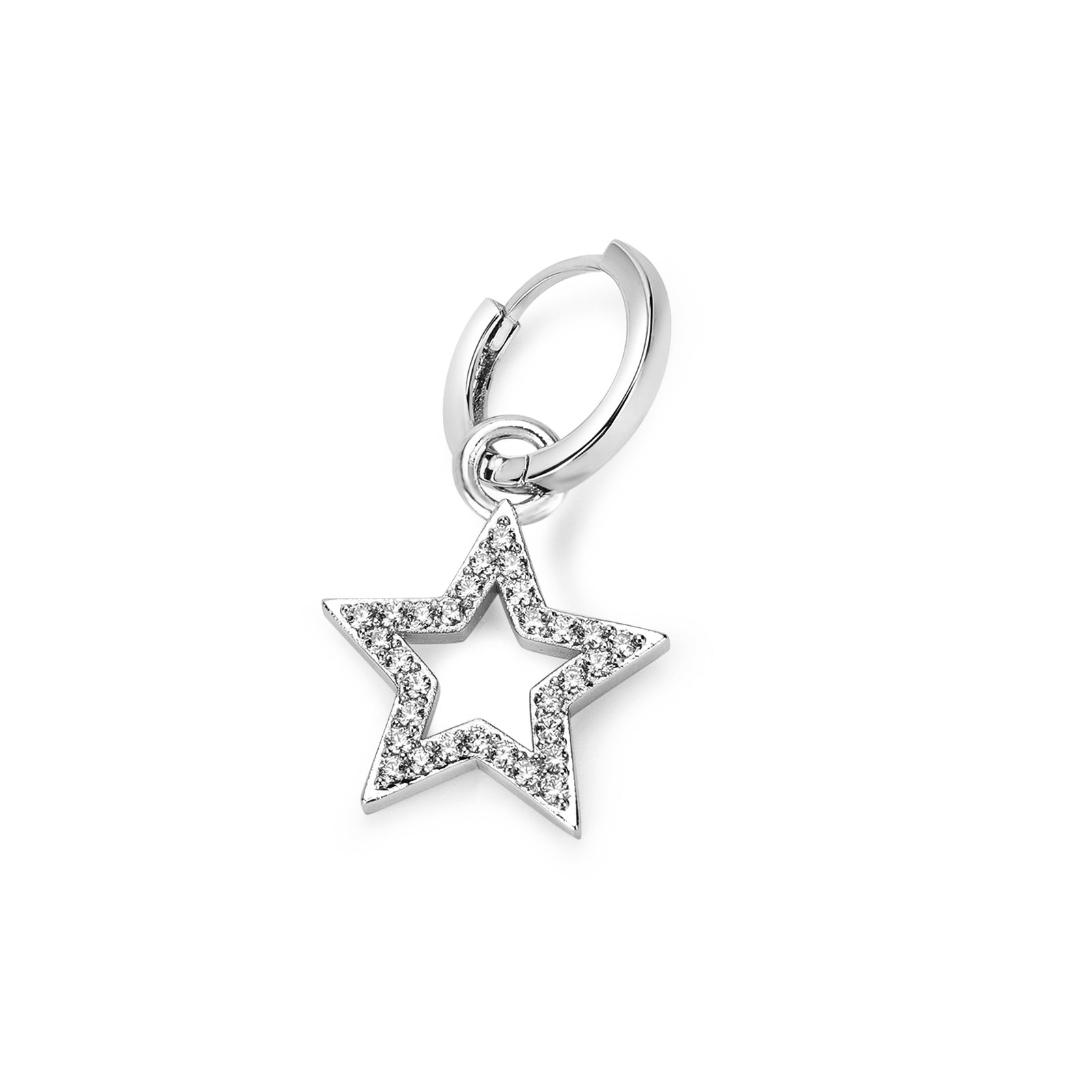bejewelled star zirconia silver charm from memara