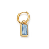 Aquamarine Drop Charm (without Hoops)