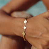 Double Disk Bracelet in Gold