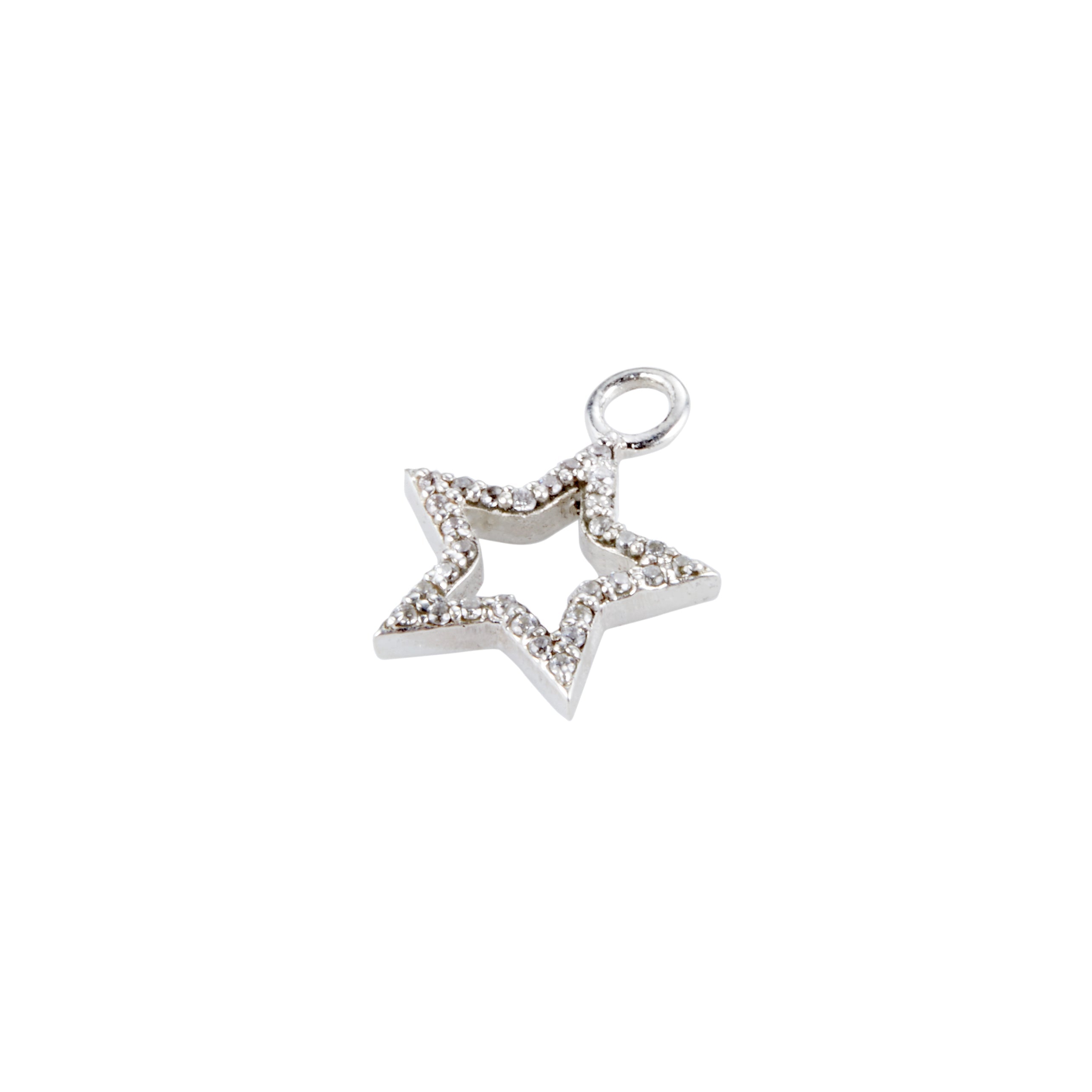 Zirconia Bejewelled Star in Silver Ear Charm Memara 