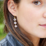 Trellis Earring in Gold with Pink Chalcedony Earring Memara 