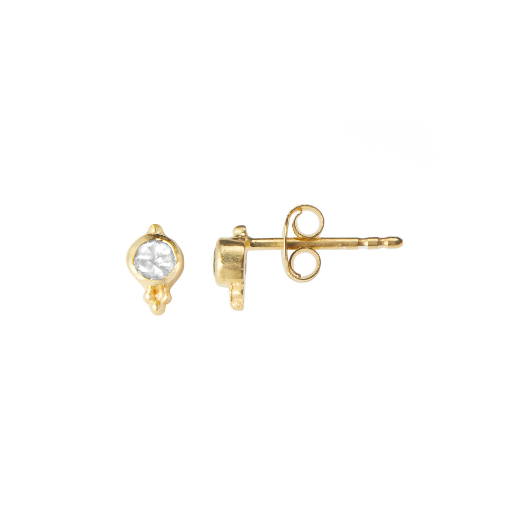 Dudley Stud in Gold with Zirconia Earring Memara 