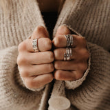 Filigree ring in Silver with Emerald Ring Memara 