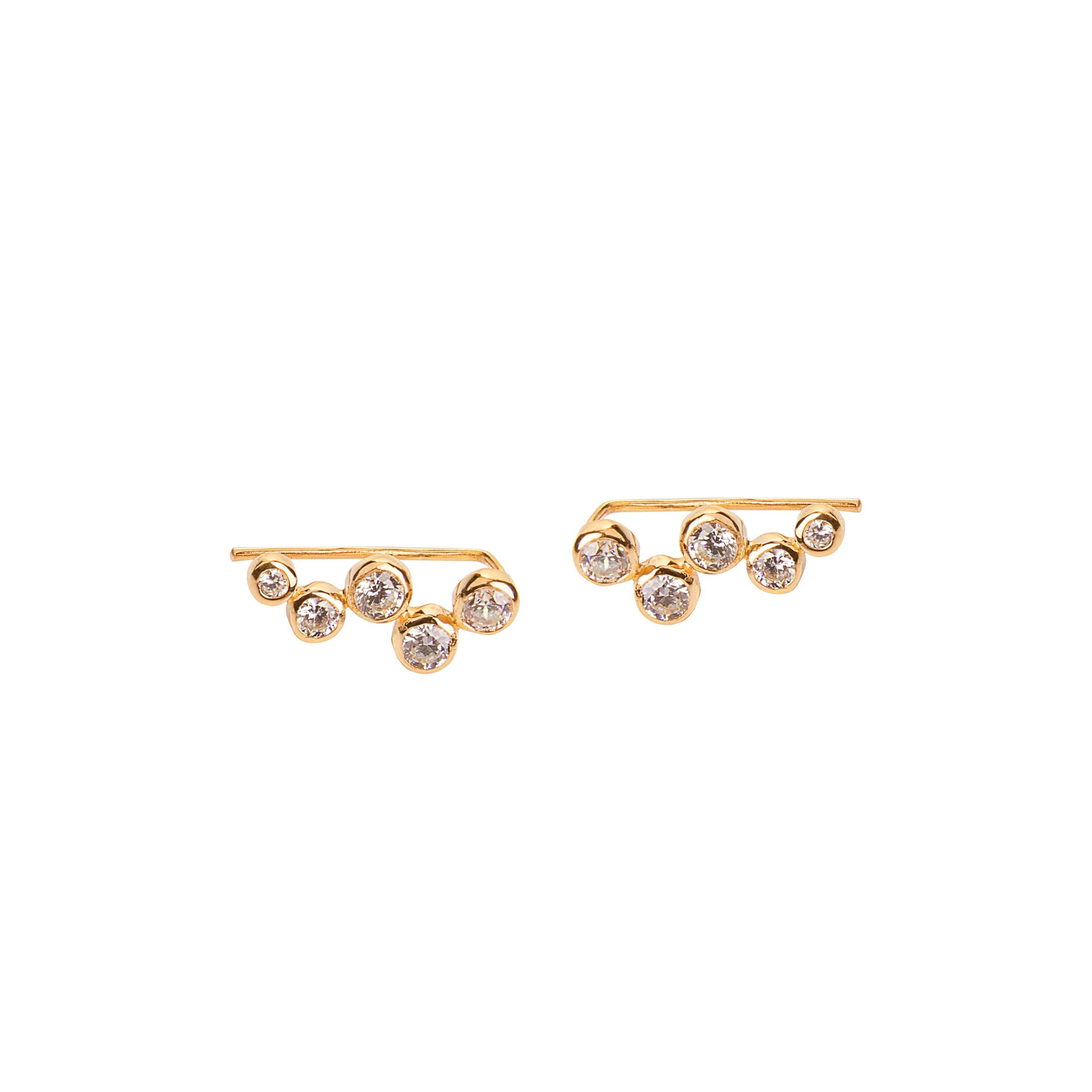 Aquila Studded Ear Jewel in Gold with Zirconia Earring Memara 