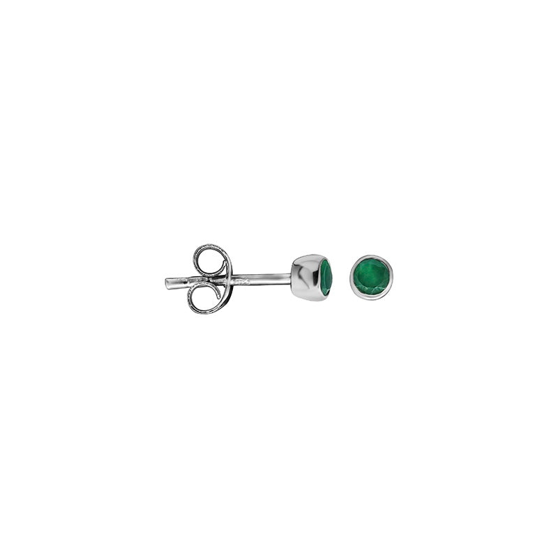 Acer Ear stud in Silver with Green Onyx Earring Memara 