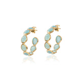 The Anna Hoops in Aqua Chalcedony