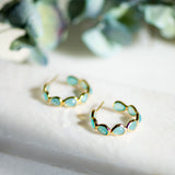 aqua chalcedony gold hoop earrings from memara