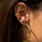 Coco Cuff in Gold with Zirconia Earring Memara 
