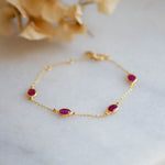 Marilyn Necklace & Bracelet in Gold with Ruby Quartz – Jewellery Set Memara 