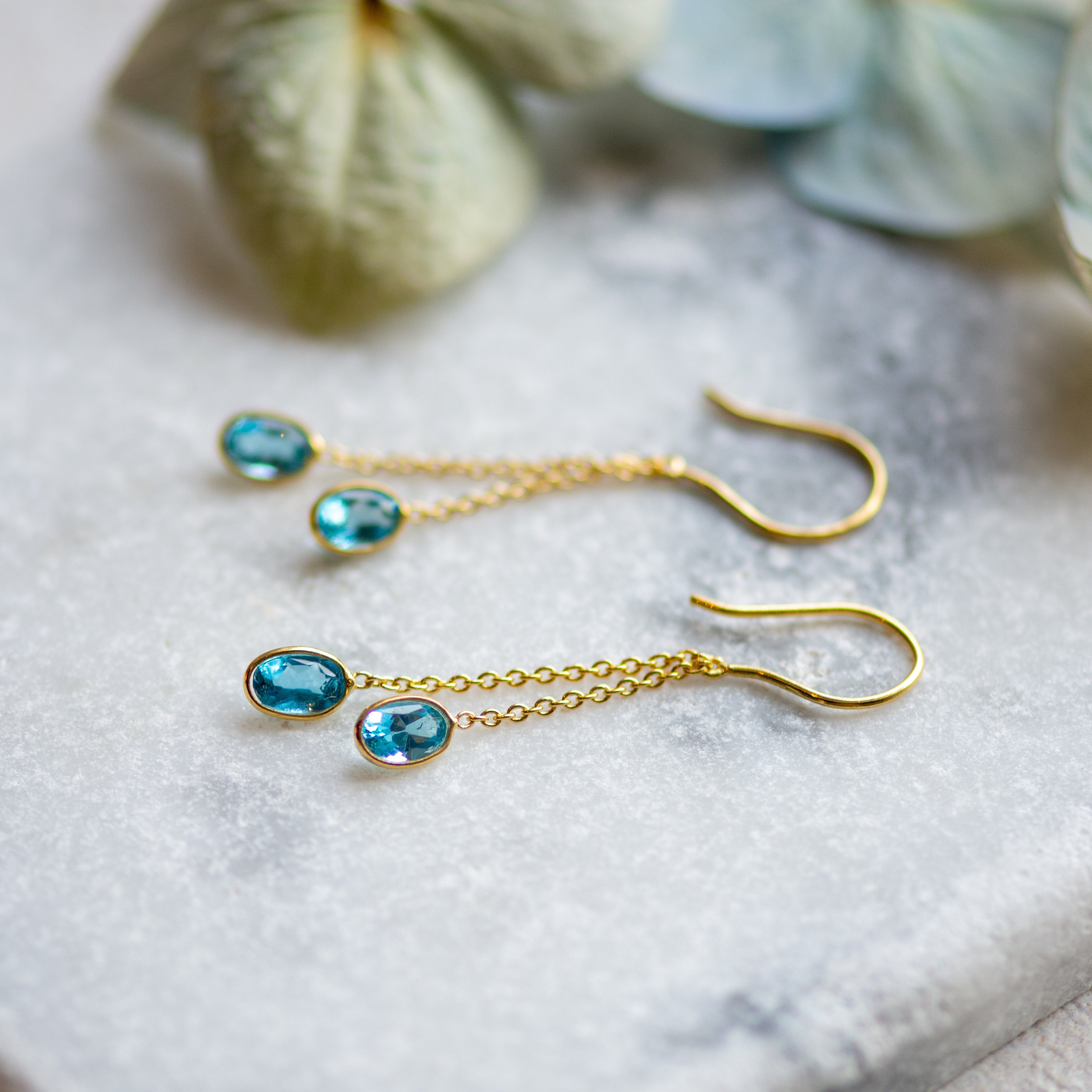 Duals in Swiss Blue Topaz Earring Memara 