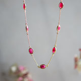 Marilyn Necklace & Bracelet in Gold with Ruby Quartz – Jewellery Set Memara 