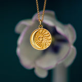 elsa luna sun and moon gold pendant from memara