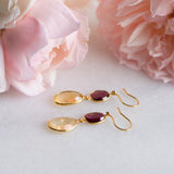 Citrine and Garnet Drop Earrings Earring Memara 