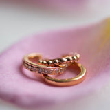 Coco Cuff in Rose Gold with Zirconia Earring Memara 