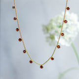 Zaza Necklace & Heart shaped Garnet Drop – Jewellery Set