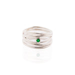 Filigree ring in Silver with Emerald Ring Memara 