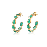 The Anna Hoops in Green Onyx