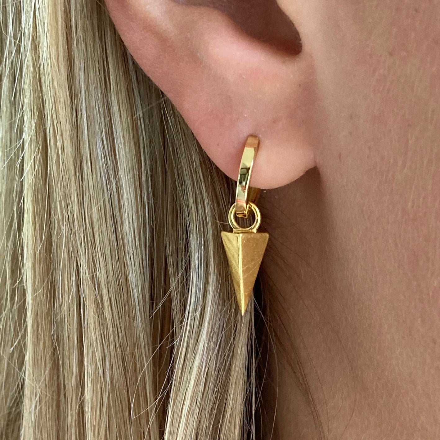 Gold Pyramid Ear Charm Memara 