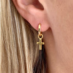 Gold Cross Ear Charm Memara 